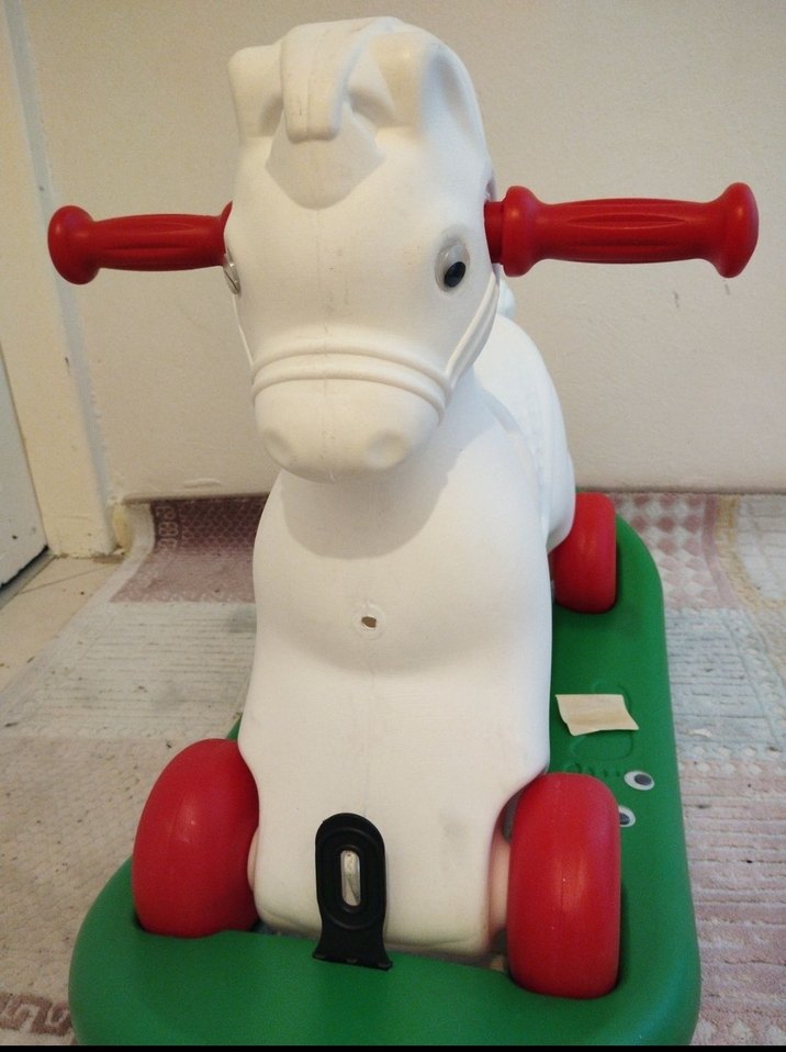 Pilsan Renkli Tekerlekli Beyaz At Oyuncak - Görsel 2