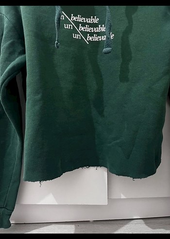 Yeşil Uzun Kollu Kapüşonlu Sweatshirt - Görsel 3