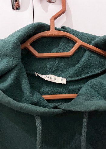 Kadın Haki Kapüşonlu Rahat Sweatshirt - Görsel 2