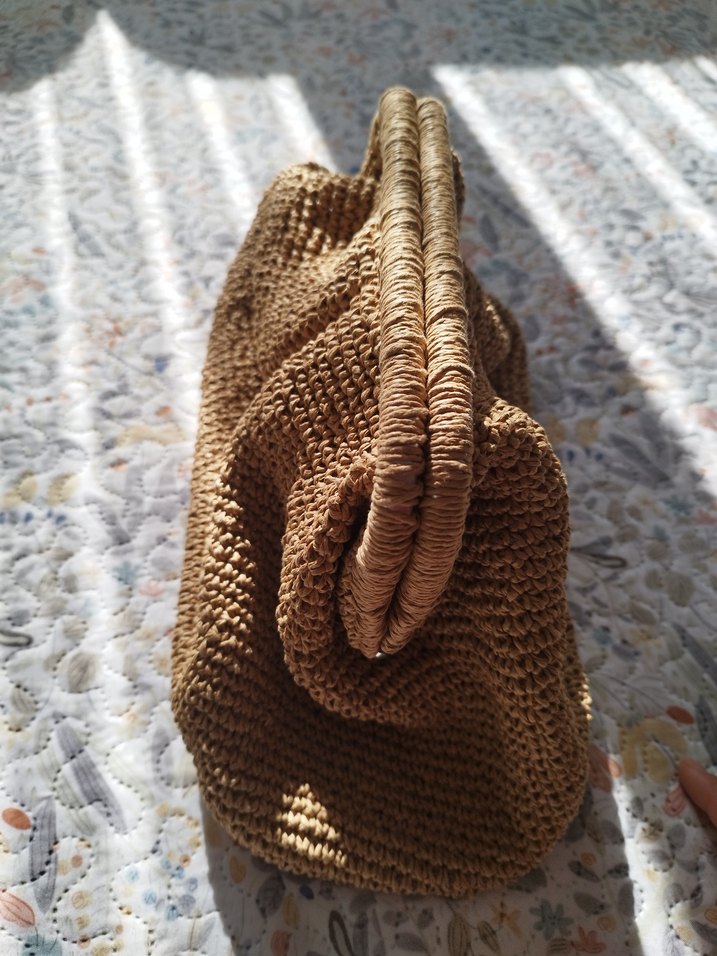 Kahverengi Örgü Kadın Portföy Çanta - Görsel 2