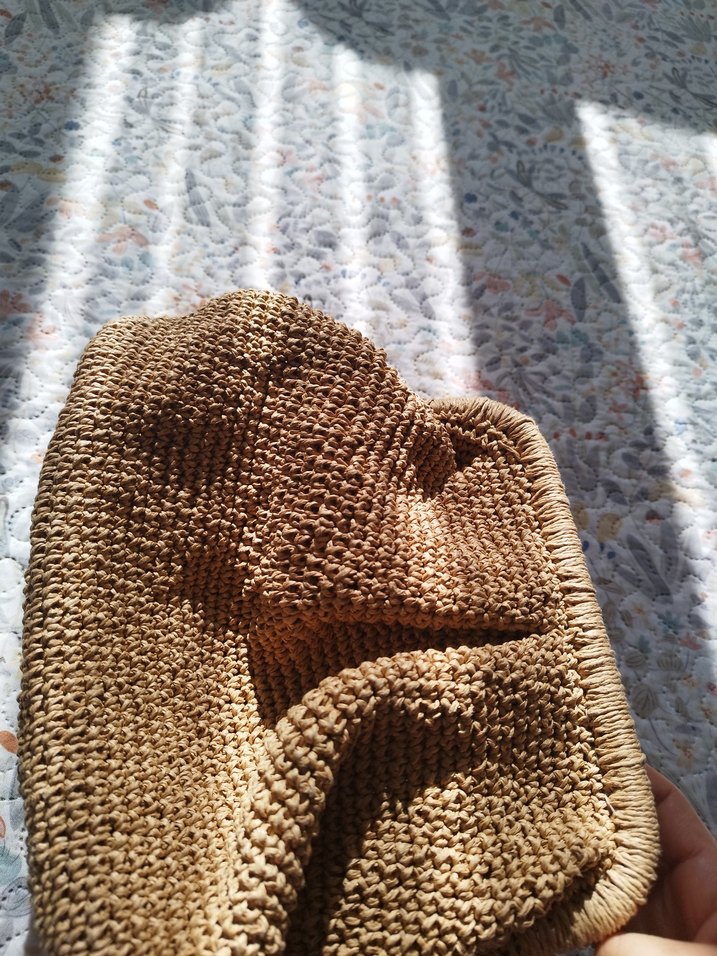 Kahverengi Örgü Kadın Portföy Çanta - Görsel 3