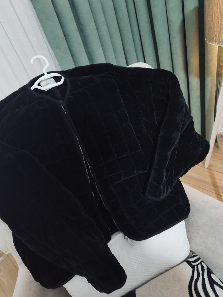 Siyah Kadın  Fermuarlı mont - Görsel 3