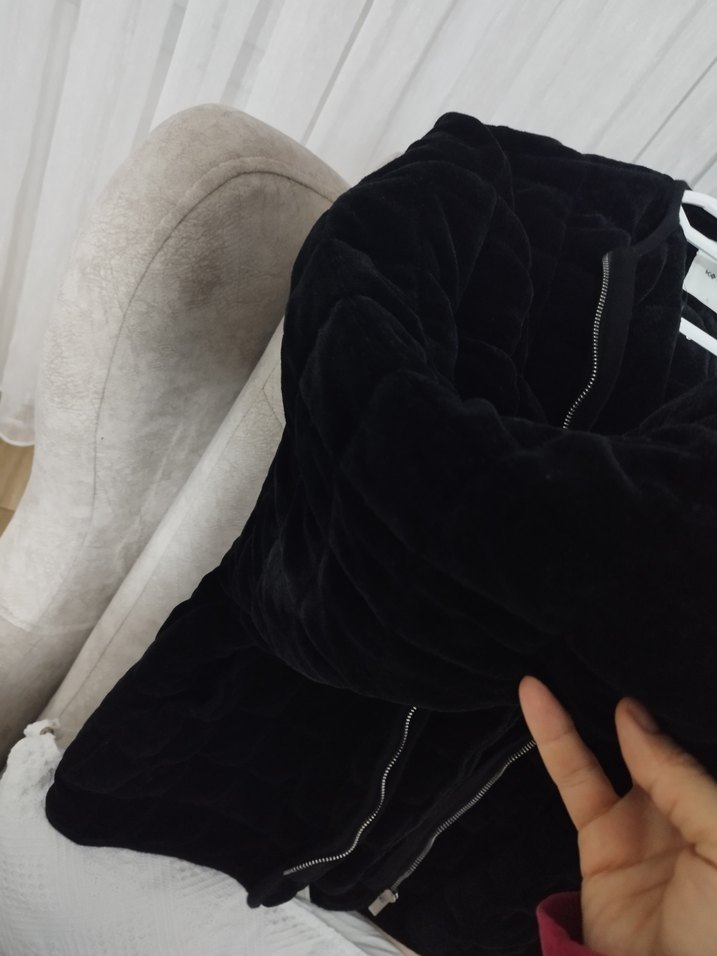 Siyah Kadın  Fermuarlı mont - Görsel 5