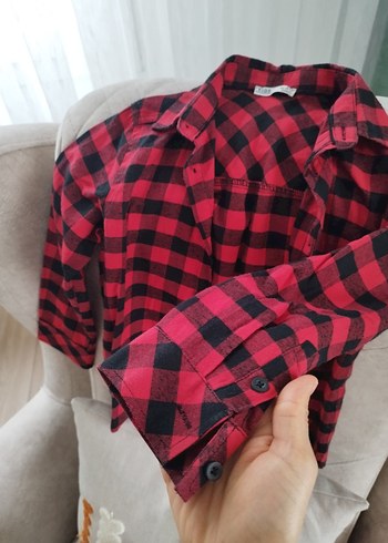 Kırmızı Ekose Desenli Uzun Kollu Gömlek erkek çocuk - Görsel 3