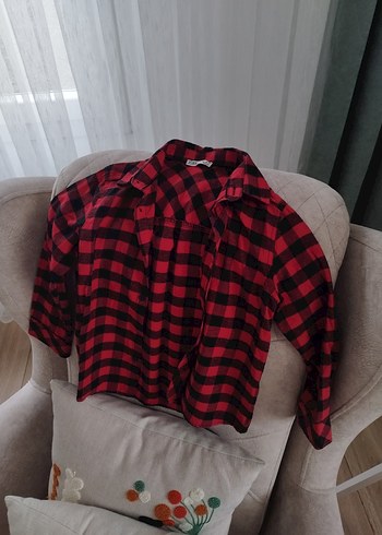 Kırmızı Ekose Desenli Uzun Kollu Gömlek erkek çocuk - Görsel 2