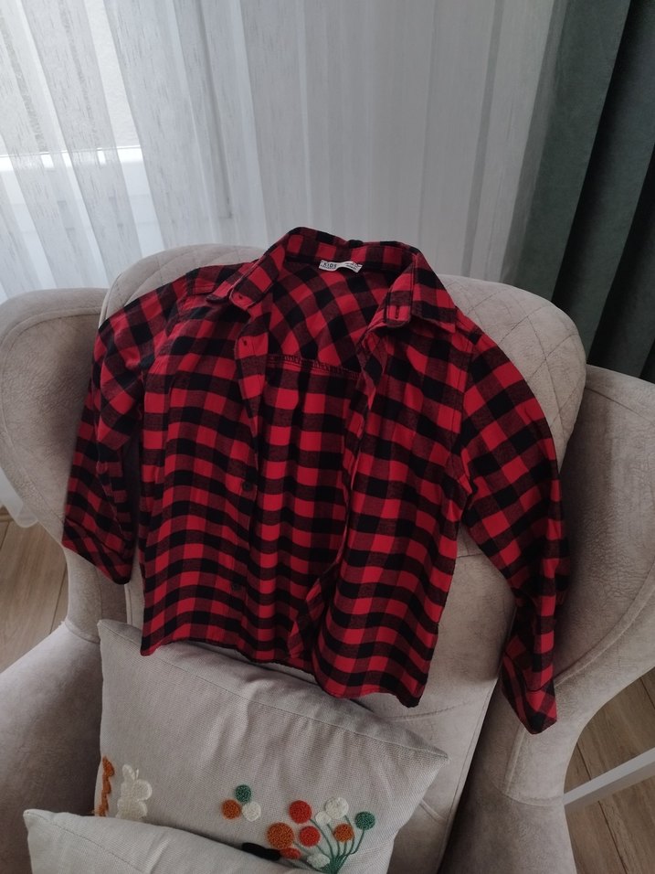 Kırmızı Ekose Desenli Uzun Kollu Gömlek erkek çocuk - Görsel 2