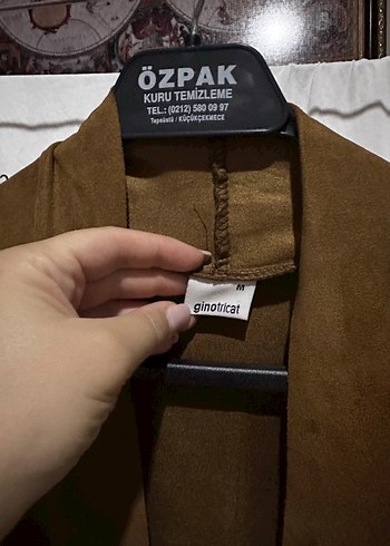 Stradivarius Kahverengi Süet Kadın Midi Ceket