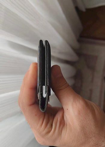 Lacivert Minimalist Erkek Cüzdan el yapım deri - Görsel 11