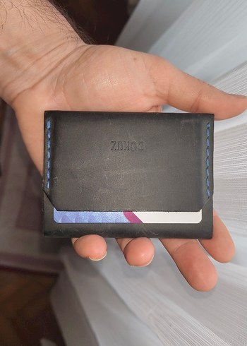 Lacivert Minimalist Erkek Cüzdan el yapım deri - Görsel 2