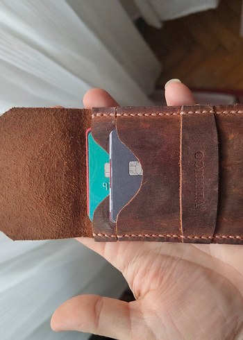 Kahverengi Vintage Minimalist Erkek Cüzdanı elyapım - Görsel 7