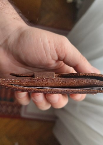 Kahverengi Vintage Minimalist Erkek Cüzdanı elyapım - Görsel 6