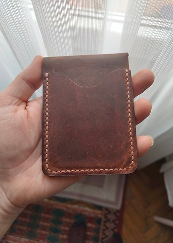 Kahverengi Vintage Minimalist Erkek Cüzdanı elyapım - Görsel 2