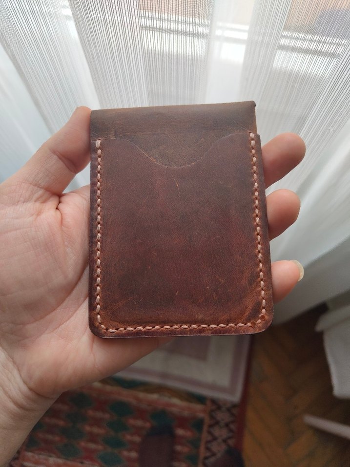 Kahverengi Vintage Minimalist Erkek Cüzdanı elyapım - Görsel 2
