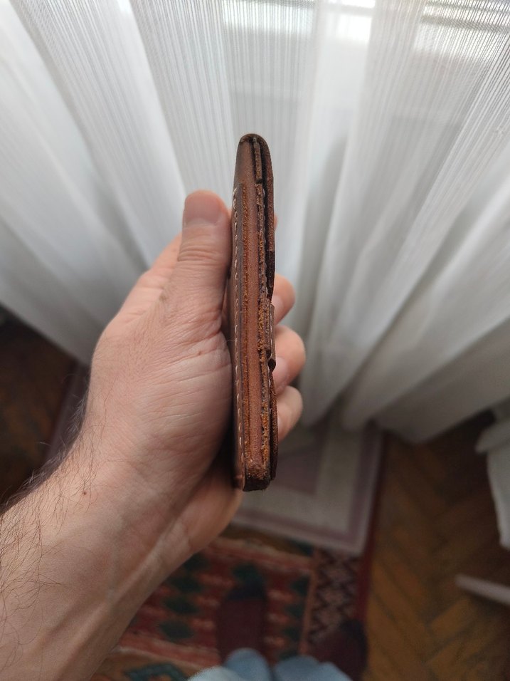 Kahverengi Vintage Minimalist Erkek Cüzdanı elyapım - Görsel 5