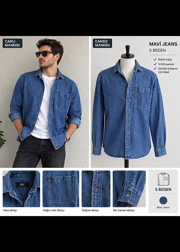 Mavi Jeans Mavi Denim Gomlek S Beden