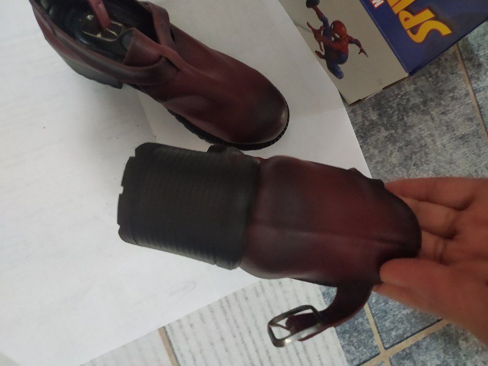 36 numara Bordo Kadın Deri Tokalı  Bot - Görsel 5