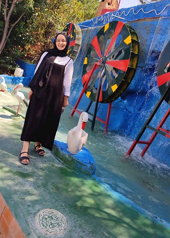 Siyah Salaş Midi Mezuniyet Elbisesi - Görsel 2