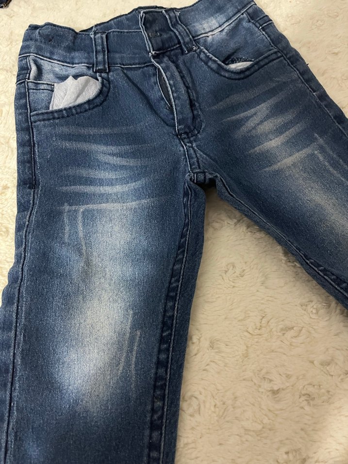 Nakışlı Düğmeli Erkek Kot Pantolon - Görsel 3