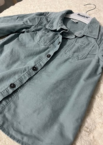 Gri Erkek Çocuk Uzun Kollu Denim Gömlek - Görsel 2