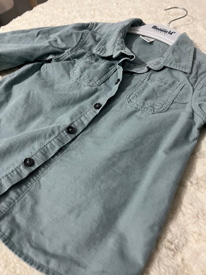 Gri Erkek Çocuk Uzun Kollu Denim Gömlek - Görsel 2