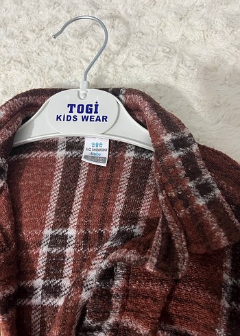 Düğmeli Kahverengi Ekose Yün Erkek Çocuk gömlek - Görsel 2