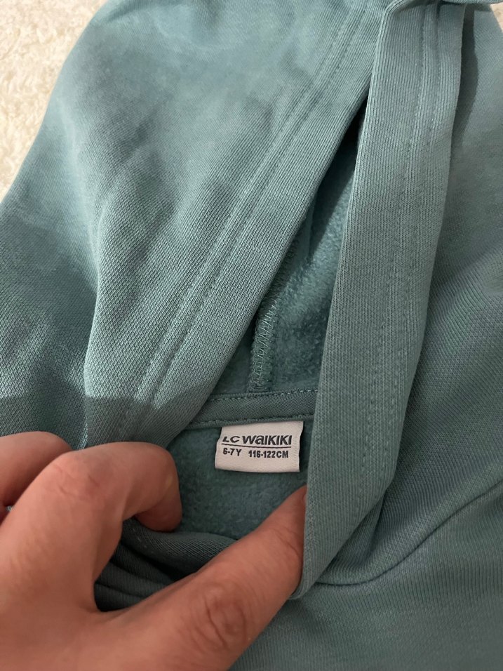 Turkuaz Baskılı Kapüşonlu Sweatshirt - Görsel 2