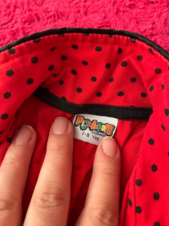 Kırmızı Puantiyeli Uzun Kollu Pijama Takımı - Görsel 2