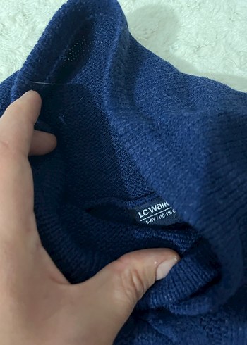 Triko Boğazlı erkek Mavi Kazak - Görsel 2