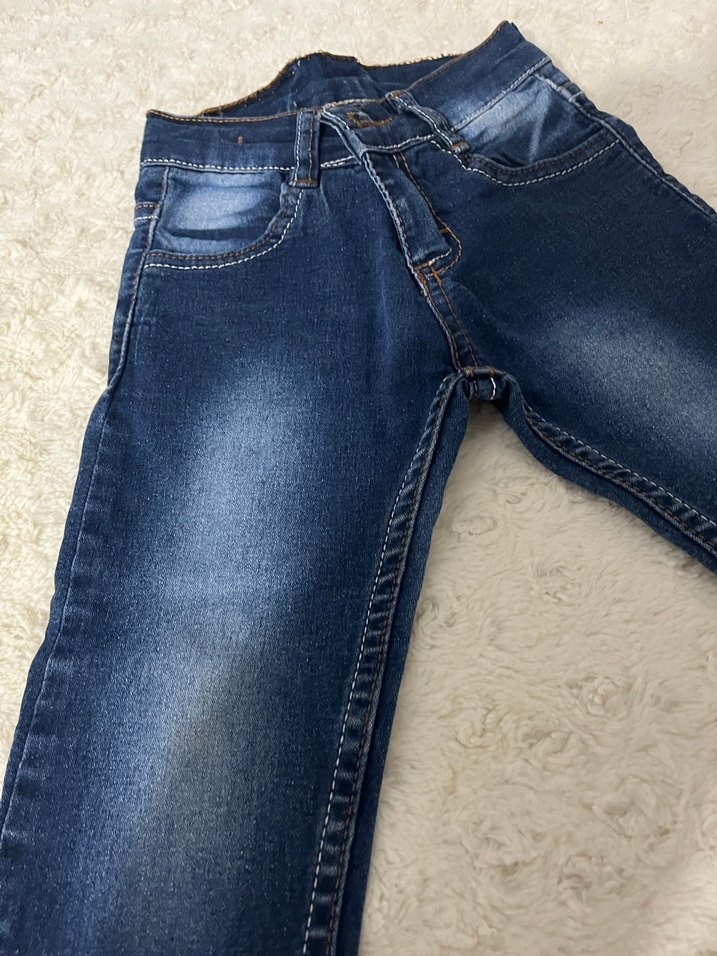 Nakışlı Fermuarlı Erkek Çocuk Kot Pantolon - Görsel 2