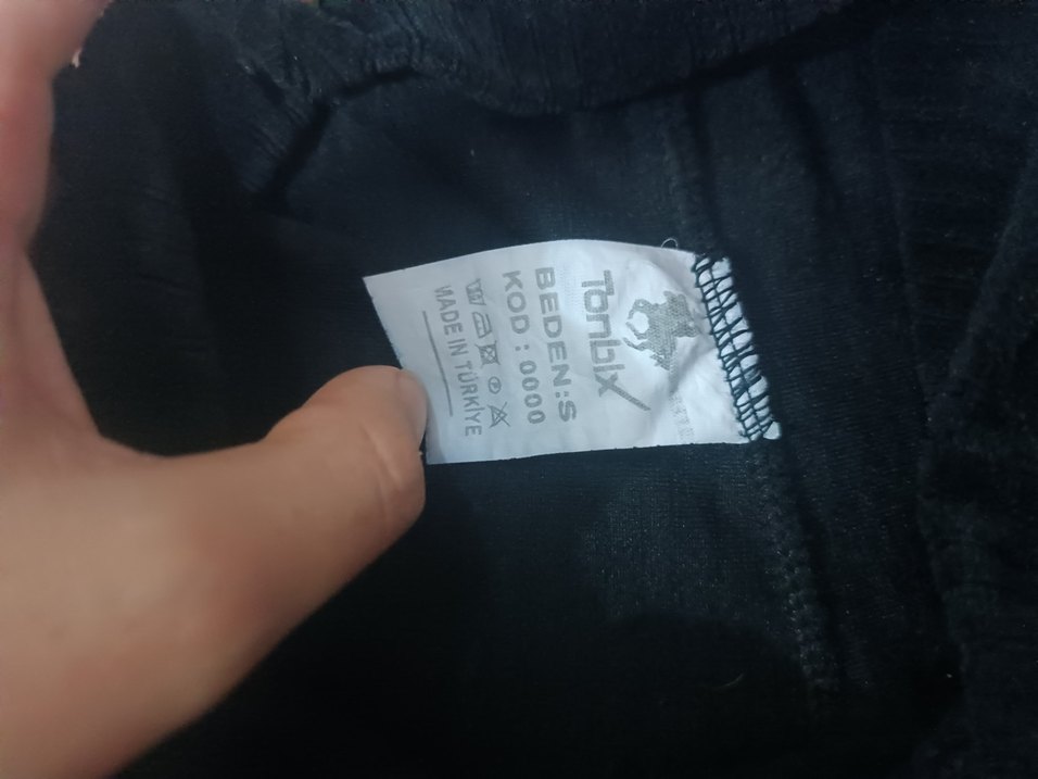 siyah kadife İspanyol paça tayt - Görsel 3