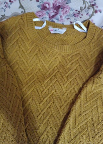 Camel Renkli Rahat Kadın Triko Kazak - Görsel 3