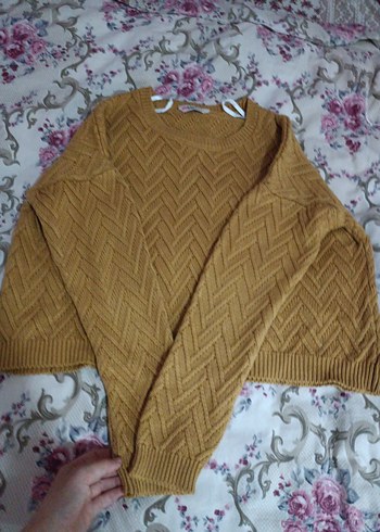 Camel Renkli Rahat Kadın Triko Kazak - Görsel 2