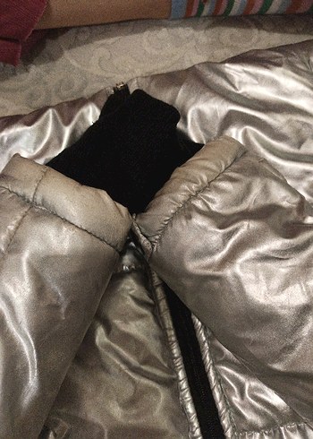 Gri Metalik Kadın Kışlık Ceket - Görsel 4