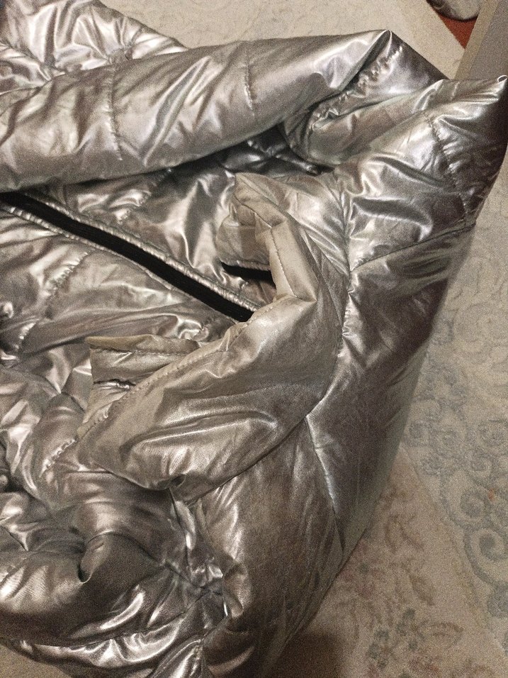 Gri Metalik Kadın Kışlık Ceket - Görsel 3