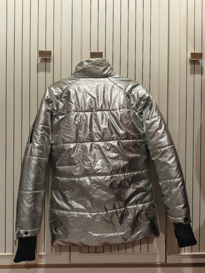 Gri Metalik Kadın Kışlık Ceket - Görsel 2