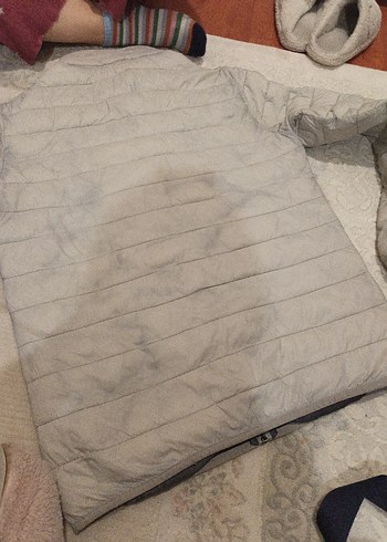 Gri unısex Midi Boy Kışlık Fermuarlı Mont - Görsel 4