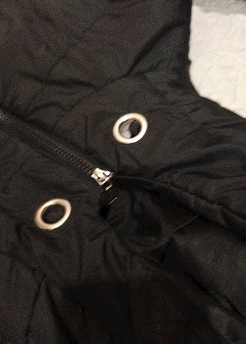 Düğmeli Siyah Kadın Kışlık Mont - Görsel 4