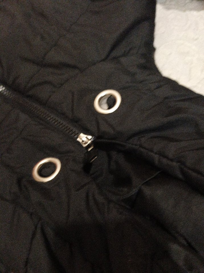 Düğmeli Siyah Kadın Kışlık Mont - Görsel 4