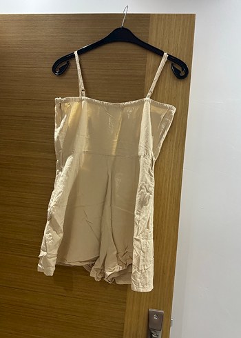 Bej Keten Mini Tulum - Görsel 3