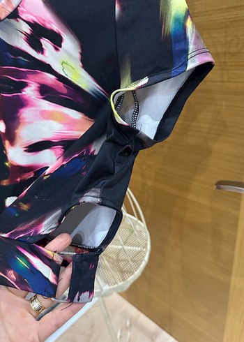 Kadın Çok Renkli Tie-Dye Crop Top - Görsel 4