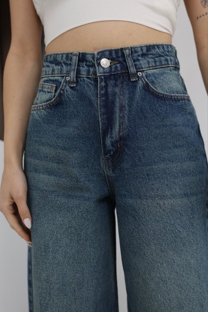 2008 Koyu yıkama geniş paça - Görsel 3