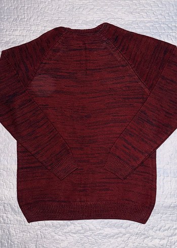 Bordo Bisiklet Yaka Erkek Triko Kazak - Görsel 2