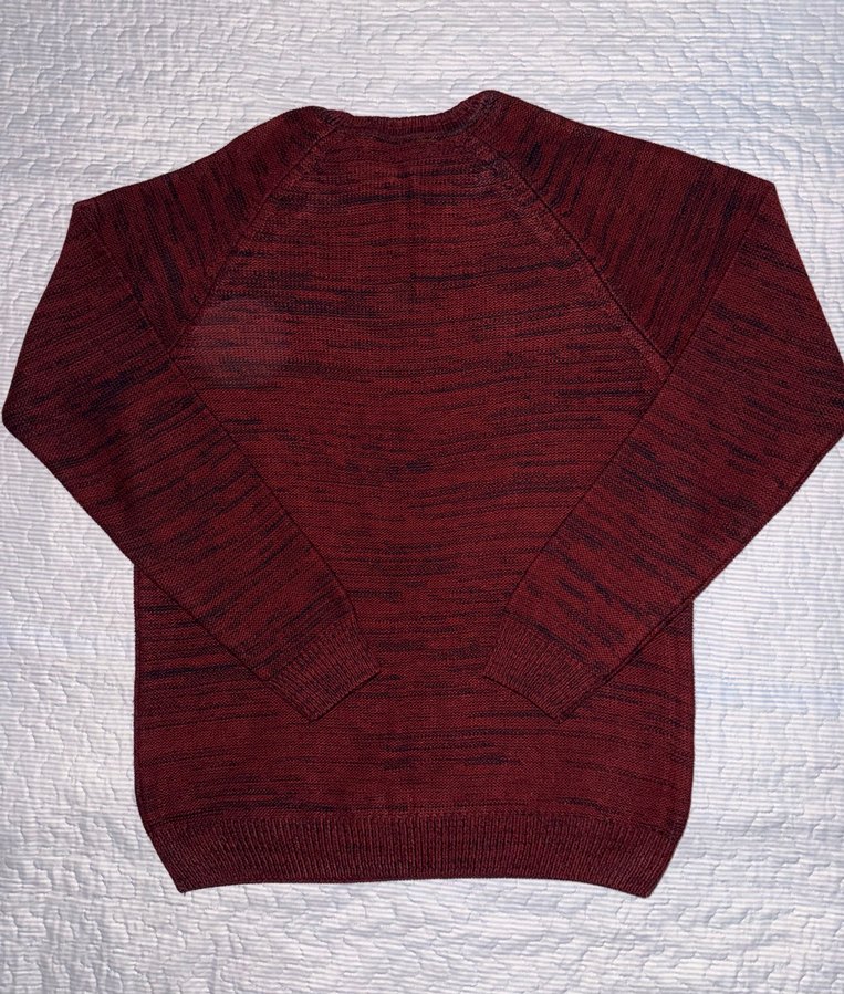 Bordo Bisiklet Yaka Erkek Triko Kazak - Görsel 2