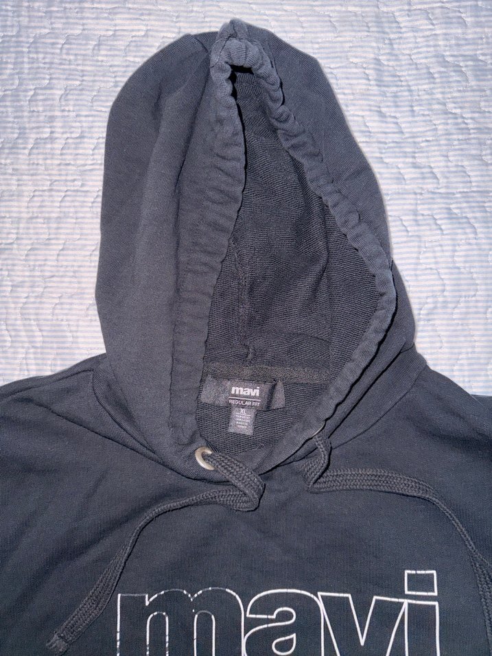 Siyah Kapüşonlu Erkek Sweatshirt - Görsel 3