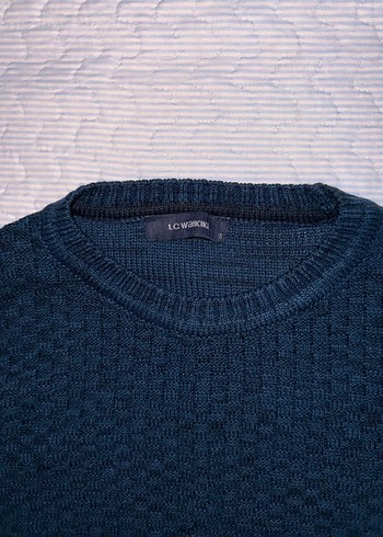 Erkek Lacivert Örgü Bisiklet Yaka Kazak - Görsel 3