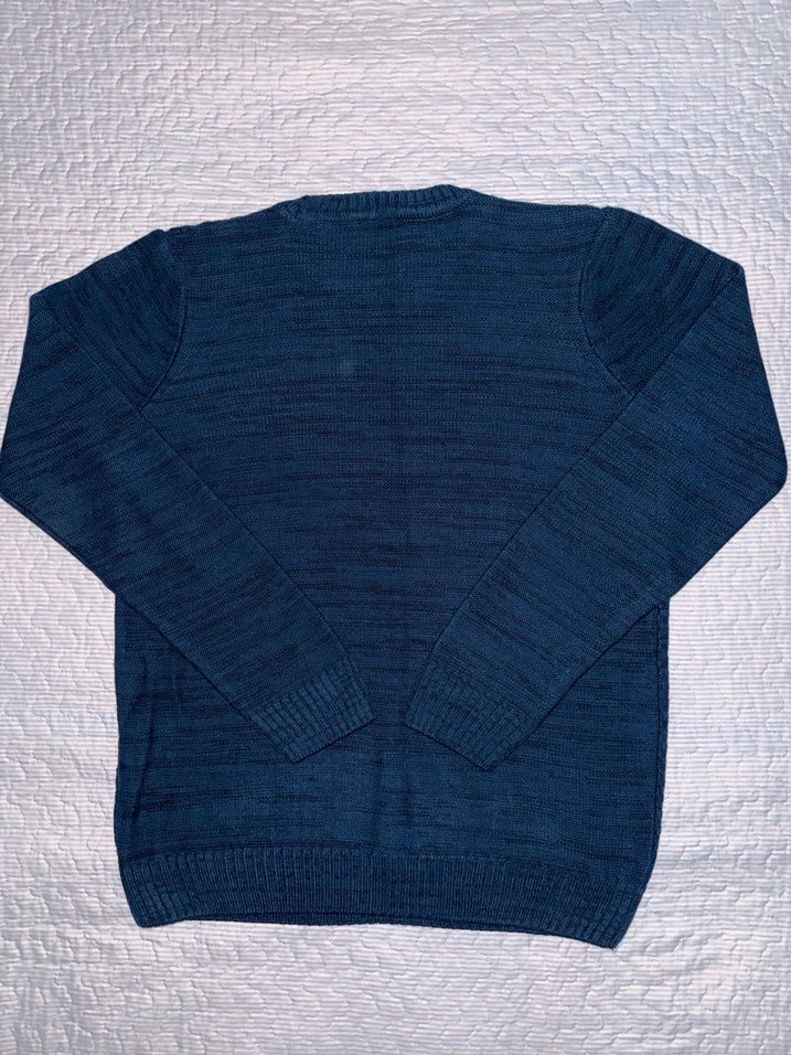 Erkek Lacivert Örgü Bisiklet Yaka Kazak - Görsel 2