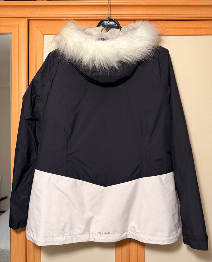 Kadın Siyah Beyaz Fermuarlı Kar Montu - Görsel 2