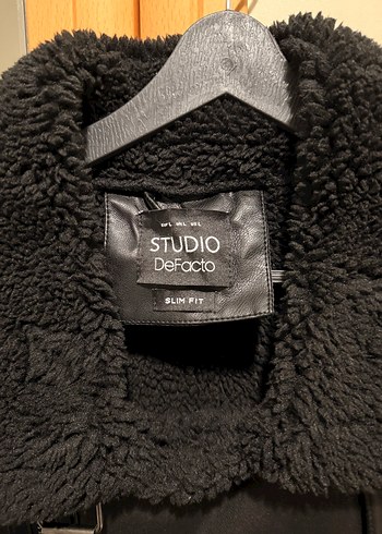 Siyah Kürklü Deri Biker Ceket - Görsel 4