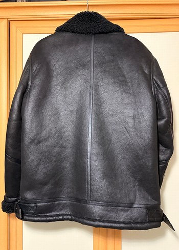 Siyah Kürklü Deri Biker Ceket - Görsel 3