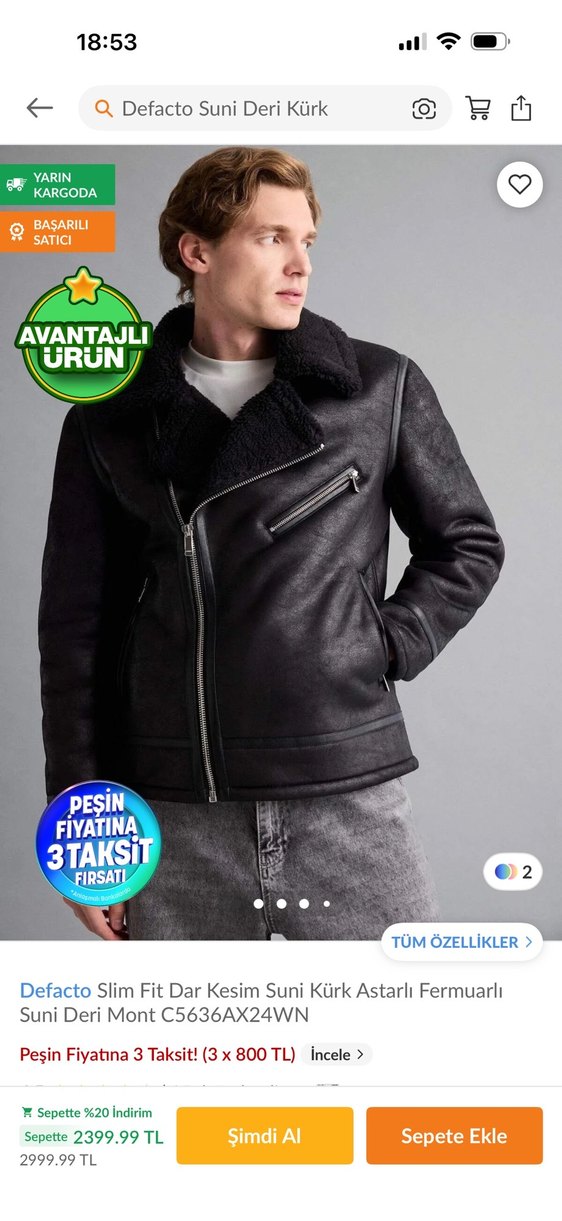 Siyah Kürklü Deri Biker Ceket - Görsel 5